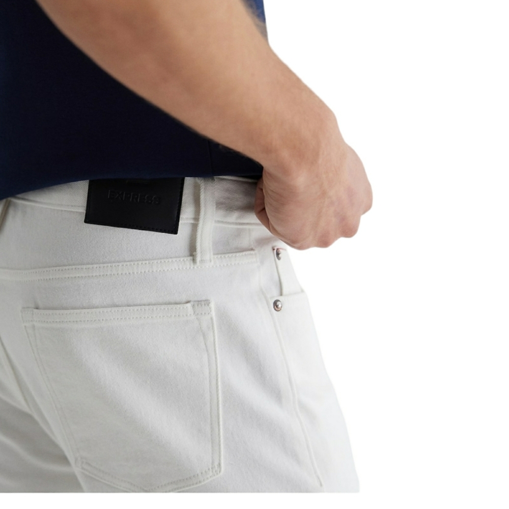 Express Selvedge Denim Slim Straight Jeans Mens 28x30 White Cotton Denim - Picture 3 of 13